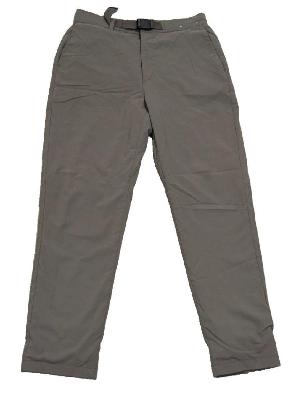 Uniqlo HEATTECH Smart Pants Mens Unisex M Gray Straight Leg Hiking Belted